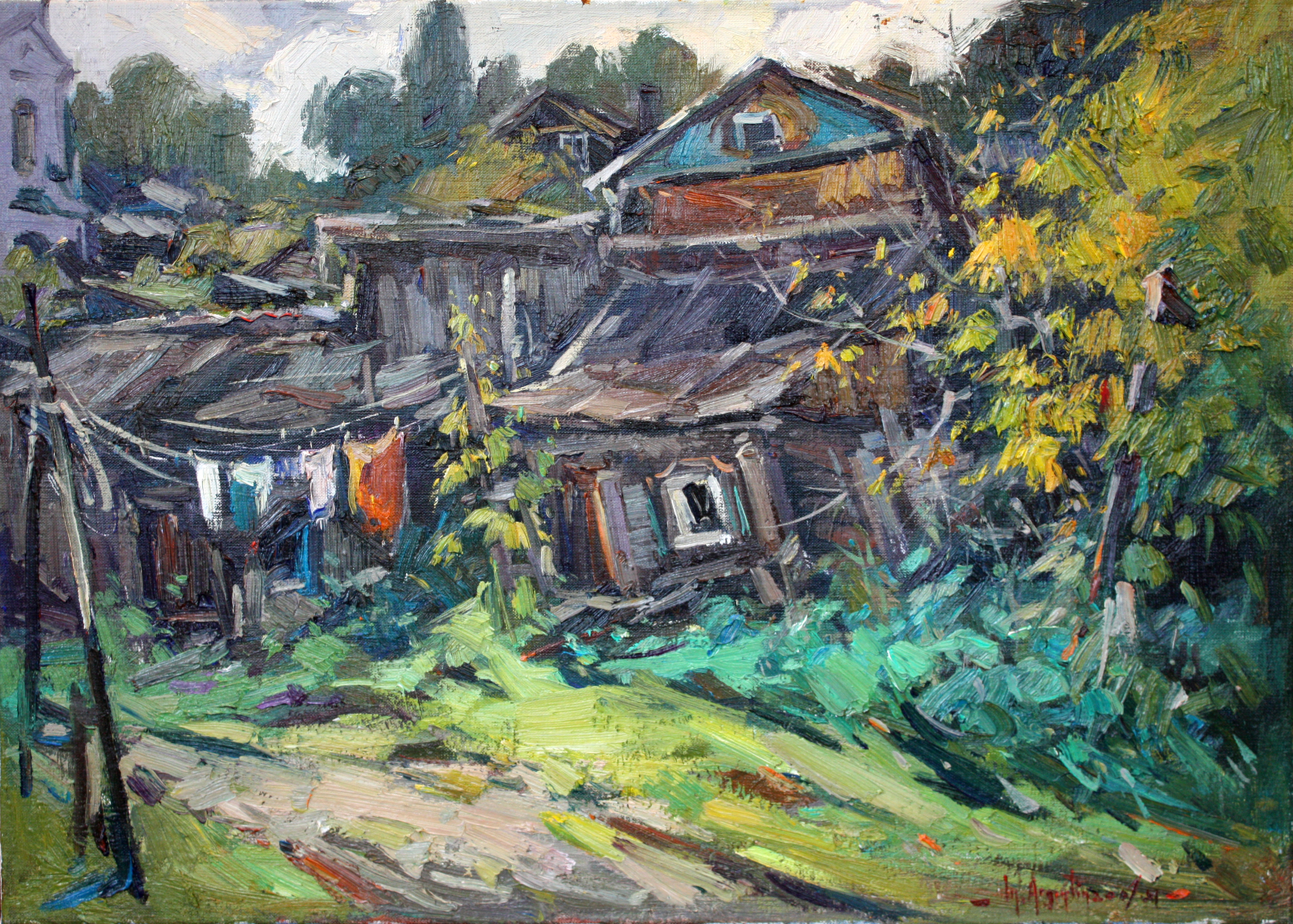 Гарсия Суарез Марта Аргентина. Двор. Типичный дом в Плёсе. 2019. Х., м. 50х70