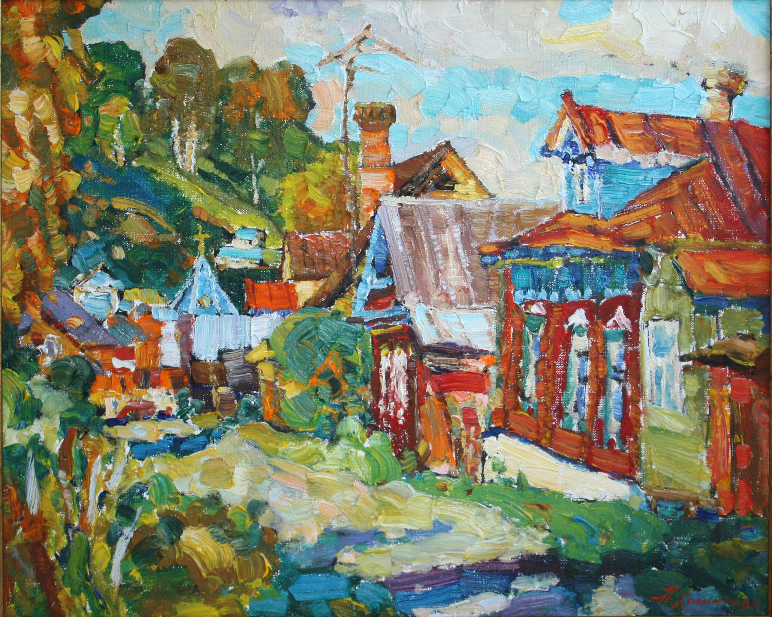 Холин Д. А. Плёс. Домики. 2006. Х., м. 40х50