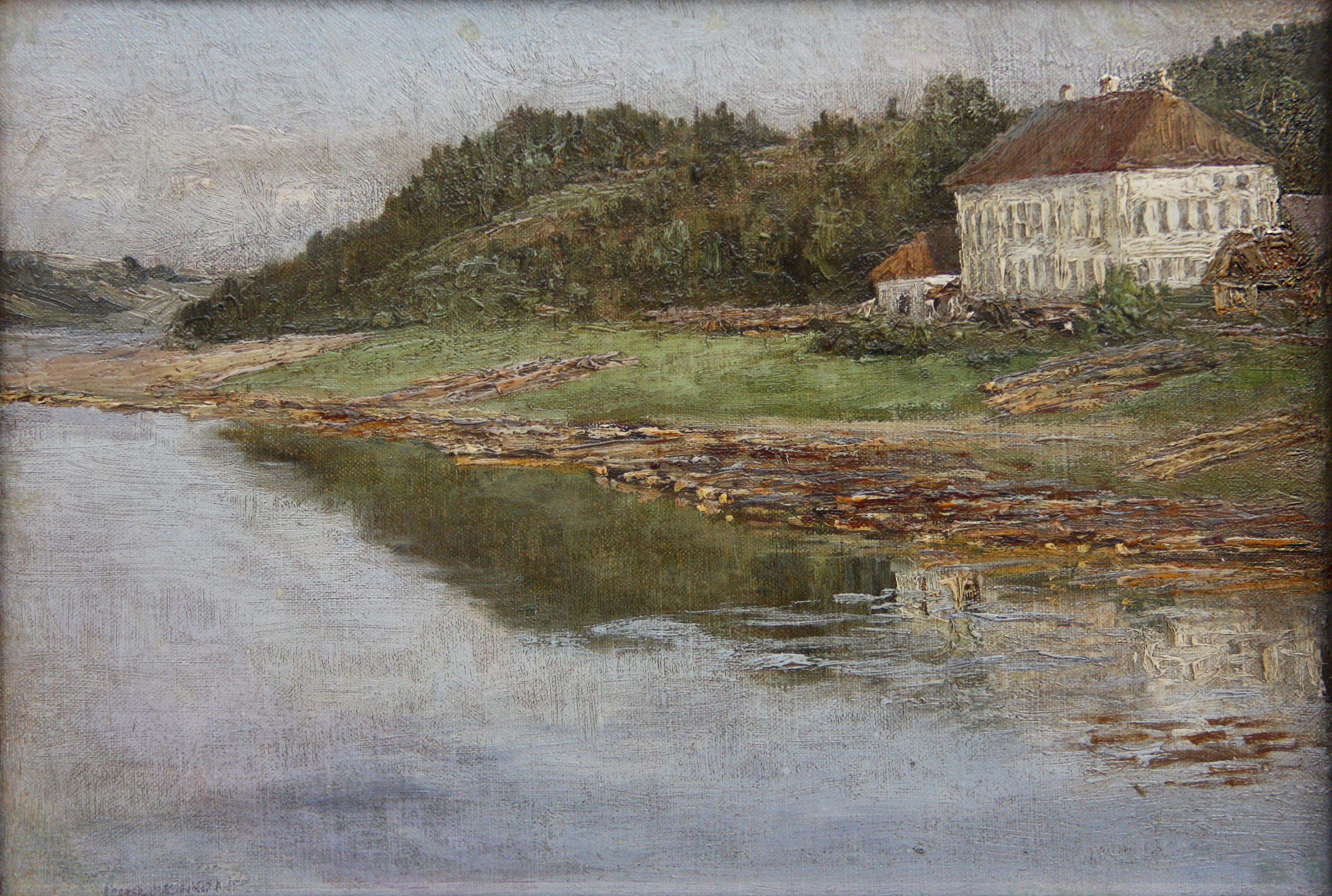 Кувшинникова С. П. Плёс. 1895. Холст на картоне, масло, 17,5х26