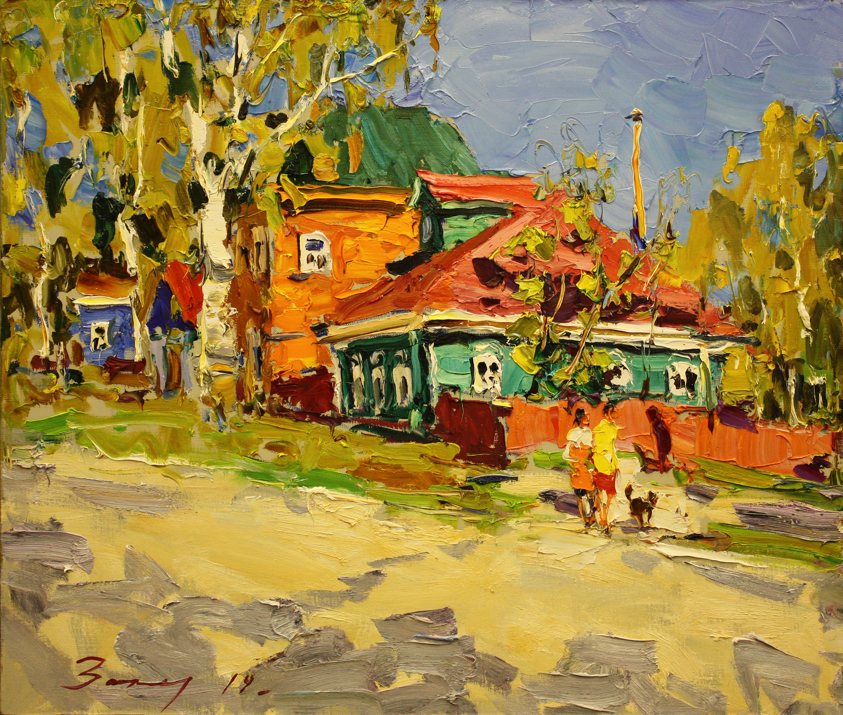 Захаров А. А. В Плёсе. 2019. Холст, масло. 60х70