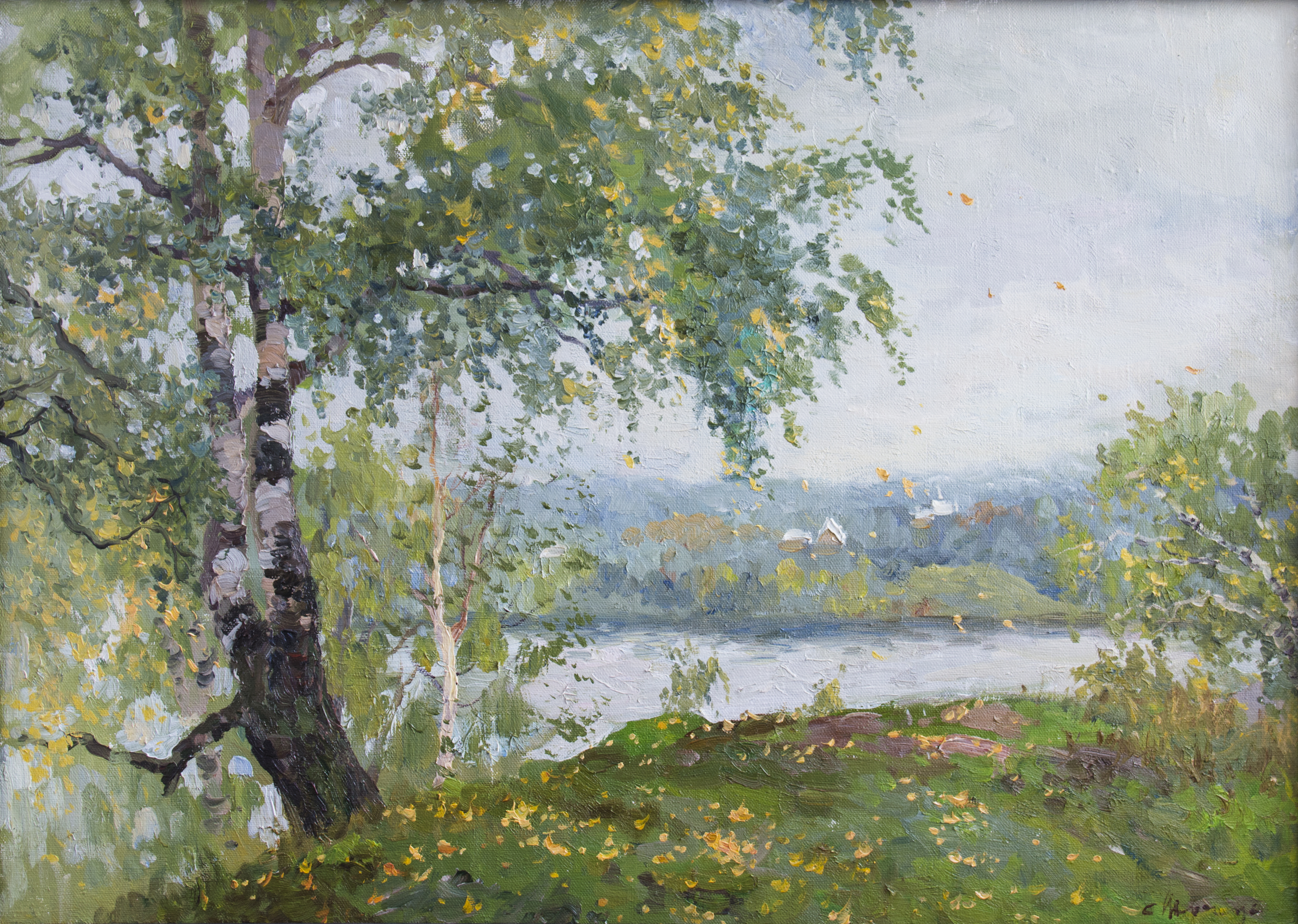 Шевчук С. Ю. Плёс. Дождливый день. 2006. Холст, масло. 50х70